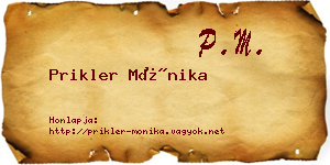 Prikler Mónika névjegykártya